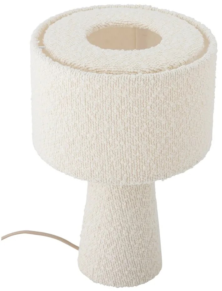 Biała lampa stołowa z tekstylnym kloszem (wysokość 30 cm) Emmie – Bloomingville