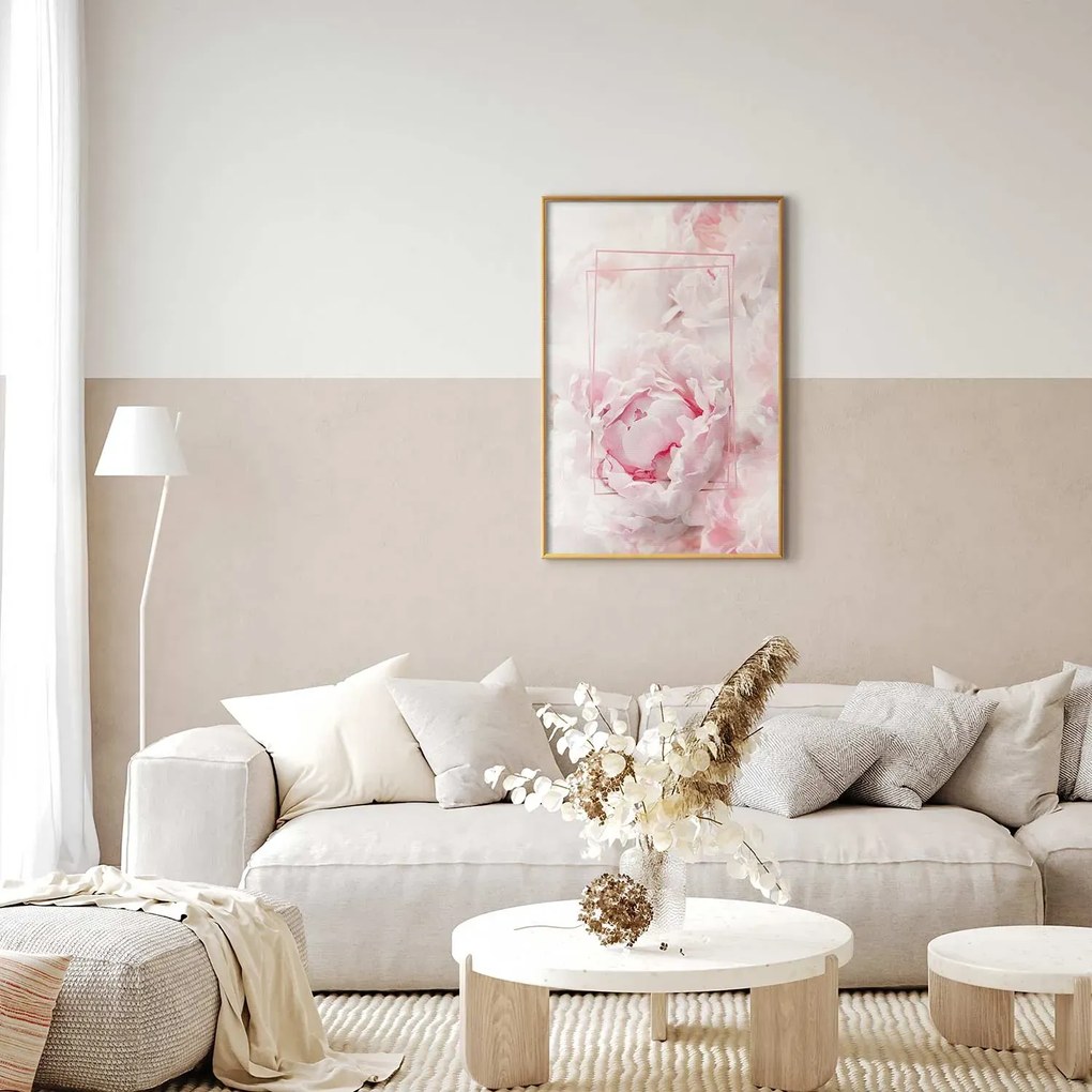 Plakat Ulotne piękno 21x30 cm z ramą złotą bez marginesu ARTGEIST B