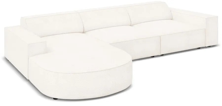 Beżowy narożnik (lewostronny) z materiału bouclé Jodie – Micadoni Home