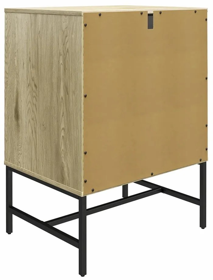 Szafka na wino w dekorze sosny w naturalnym kolorze na 6 butelek, 60x83 cm Tamlin – Queer Eye