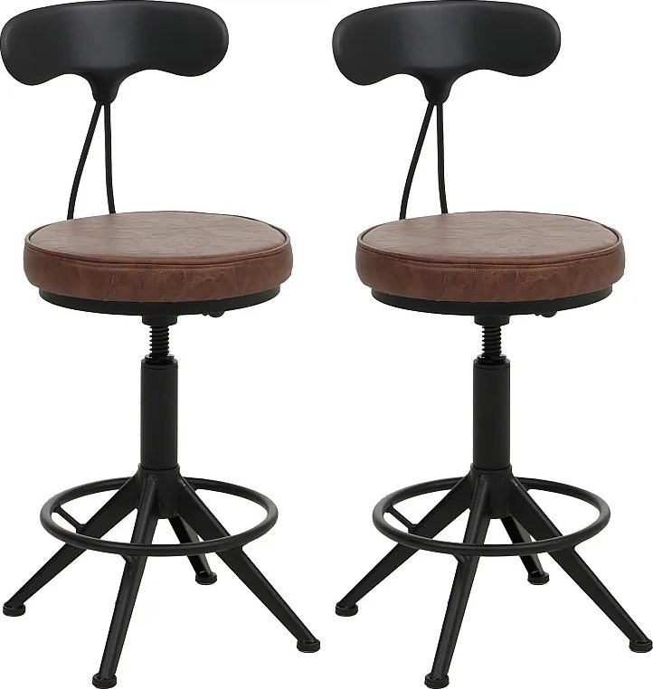 Stołki barowe MCW-O84 (zestaw 2 szt.),  brązowy