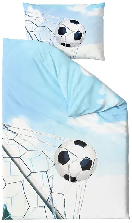 PrzytulneMieszkanie.pl PrzytulneMieszkanie.pl 3D Bawełniana pościel FOOTBALL ZONE, niebieski Rozmiar pościeli: 70 x 90 cm | 140 x 200 cm