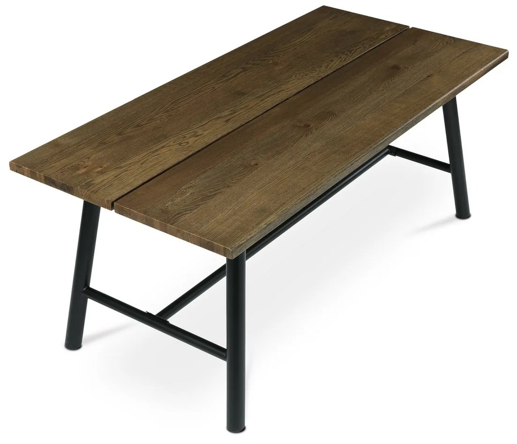 Stół do jadalni z litego drewna 180 x 90 cm, orzech