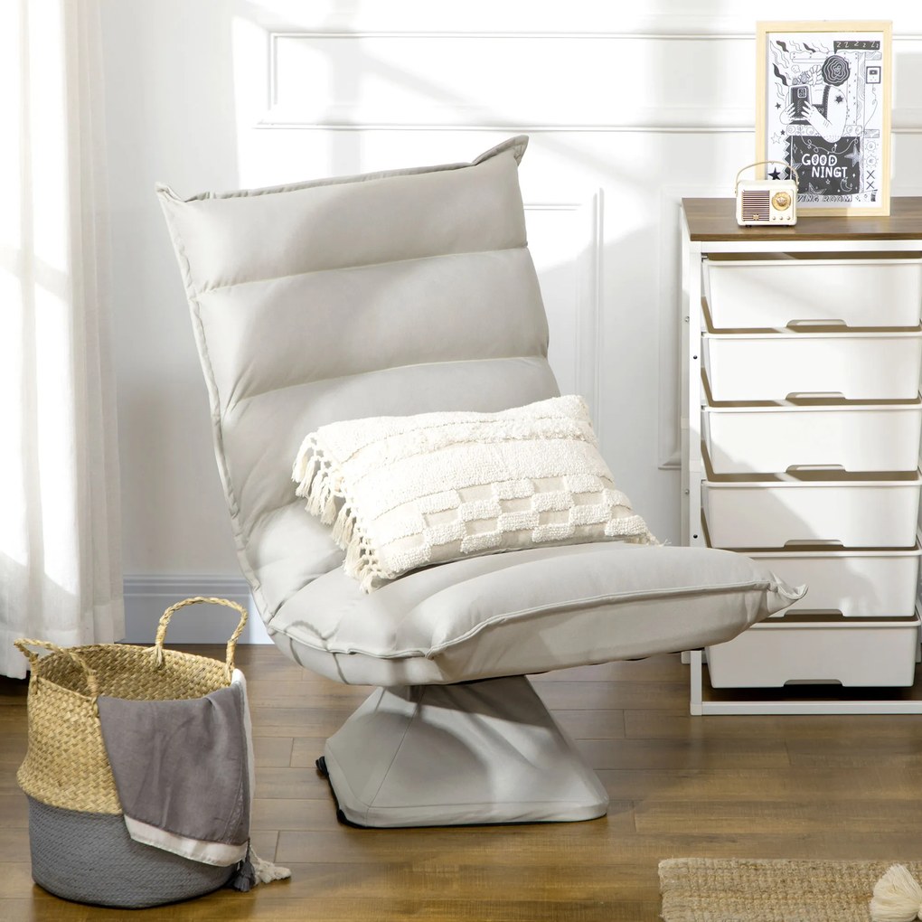 HOMCOM Sofa na podłogę Krzesło na podłogę z regulowanym oparciem Obrotowe Krzesło do medytacji | Aosom PL