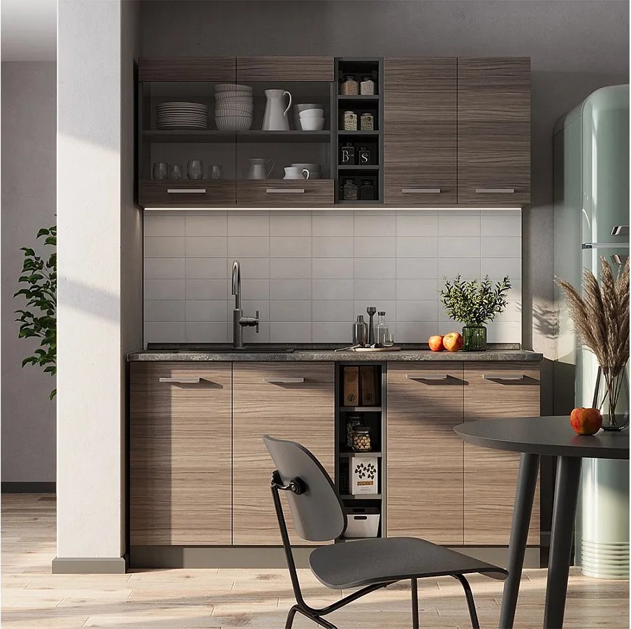 Pojedyncza kuchnia szlachetny szary/antracyt 160x60x81.6 r-line