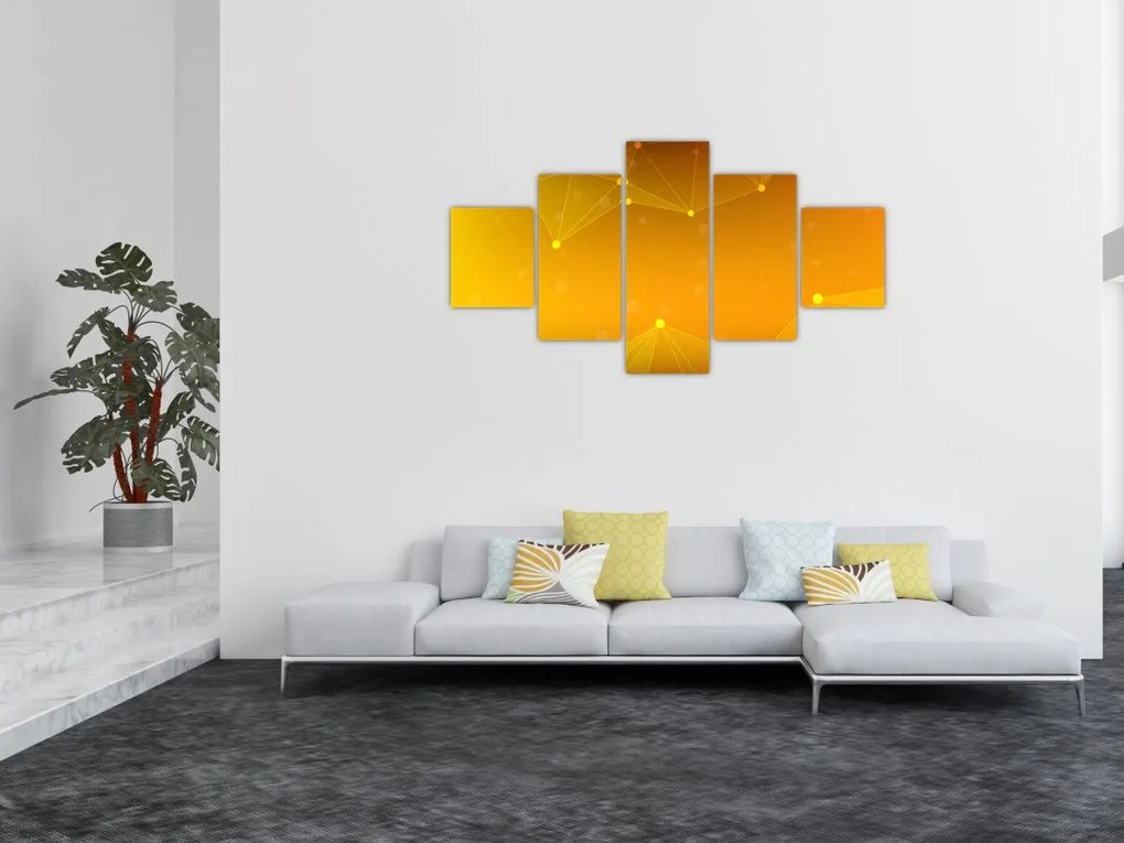 Abstrakcyjny żółty obraz (125x70 cm)