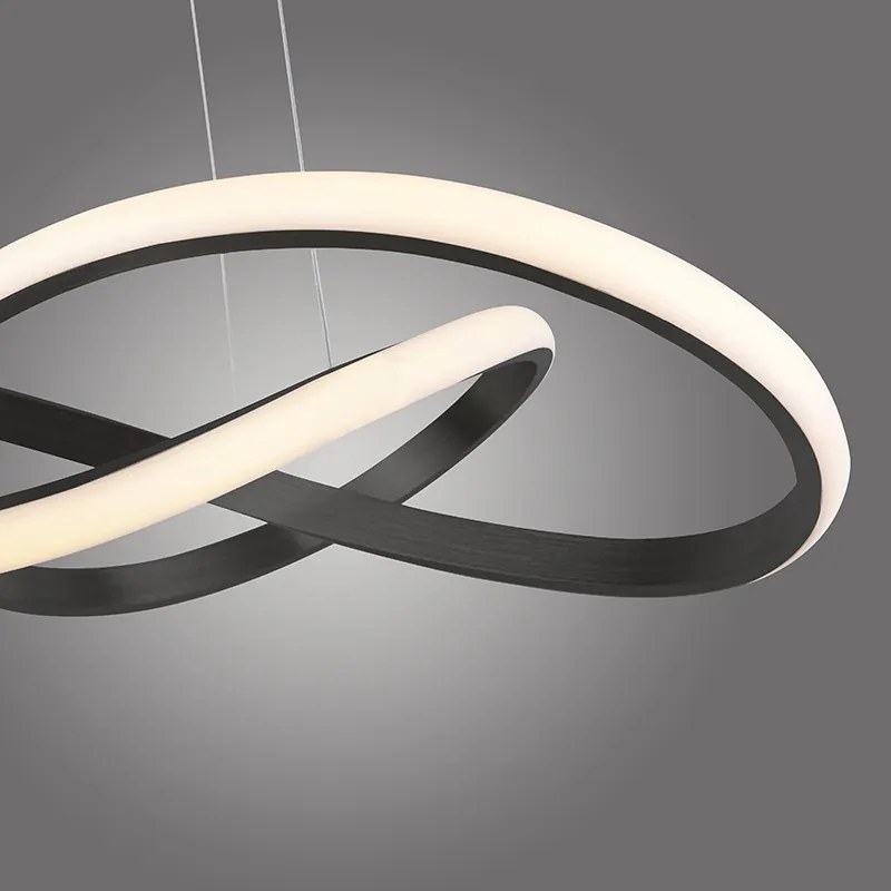 Lampa wisząca czarna 57 cm 3-stopniowy ściemniacz w zestawie z LED - Viola DueDesignerski Oswietlenie wewnetrzne