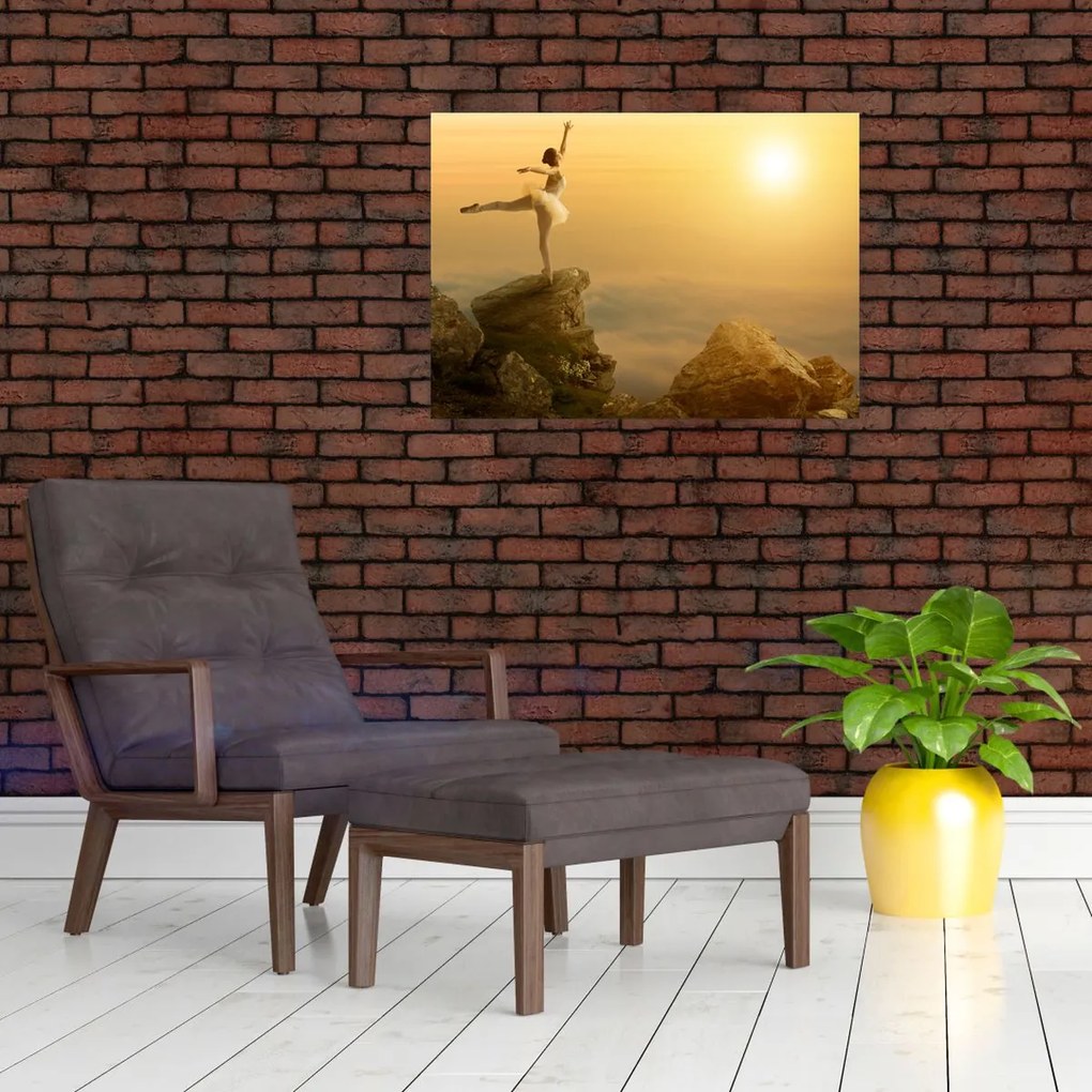 Obraz - Baletnica na skale (70x50 cm)