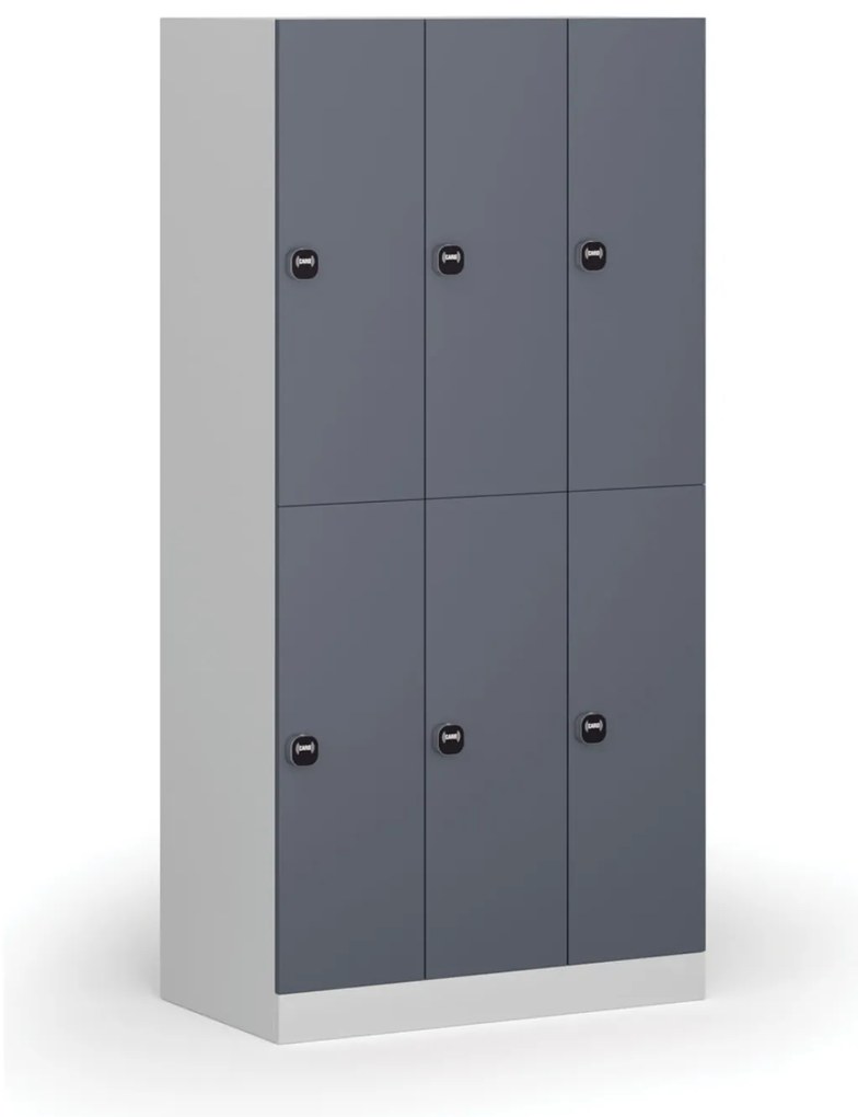 Szafka skrytkowa, 6 schowków, 1850 x 900 x 500 mm, demontaż, zamek RFID, drzwi ciemnoszare