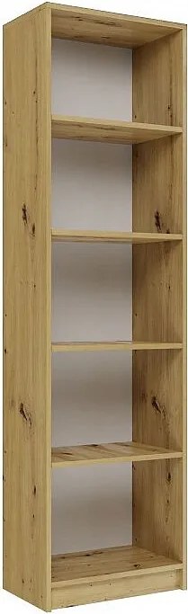 Regał Onyx R50 | Dąb Artisan | 50x30x182 cm | Regał biurowy na książki