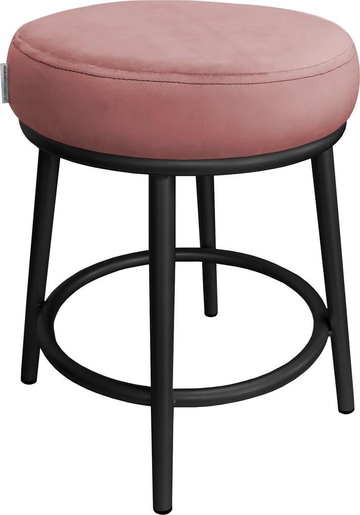 Taboret Ben tkanina Welur stelaż metalowy STOŁEK LOFT : Kolor Stelaża - Czarny , Kolor tkaniny - VELVET - MG58, Typ tkaniny - Velvet