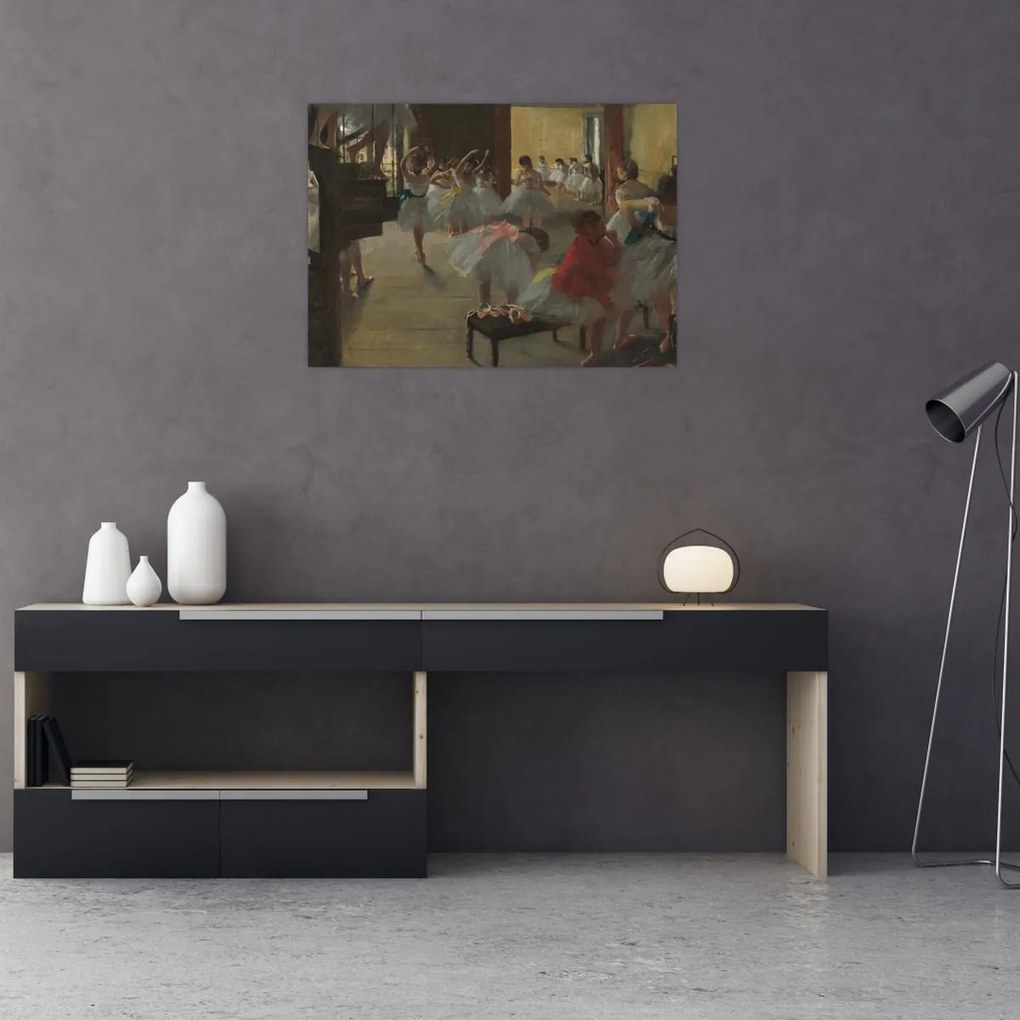 Obraz na szkle - Edgar Degas, The Dance Class, reprodukcje (70x50 cm)