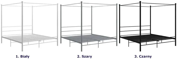Czarne łóżko dwuosobowe z metalu 200x200 cm P1-L59
