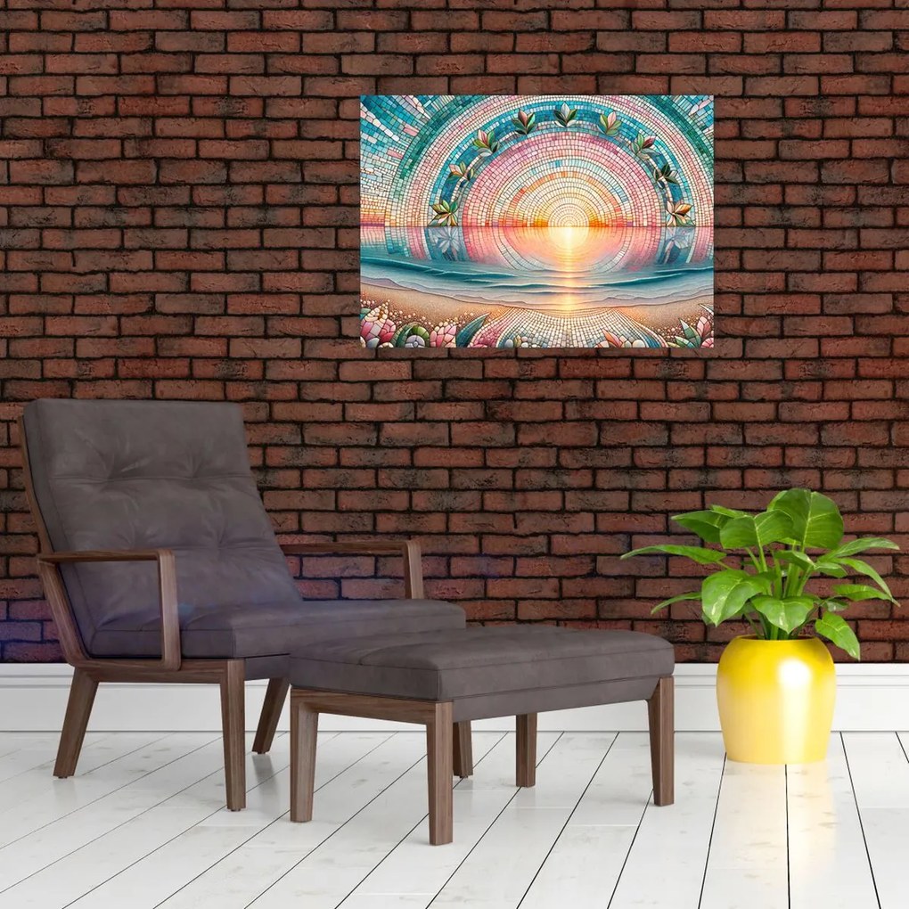 Obraz na szkle – Mozaika zachodzącego słońca (70x50 cm)