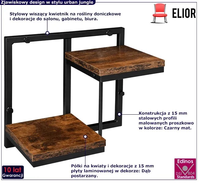 Loftowy wiszący kwietnik - Horus 4X