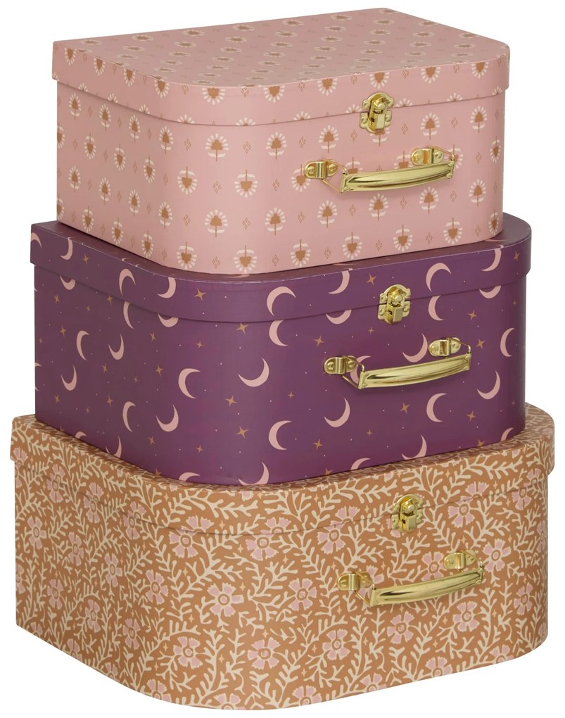 Pudełka kartonowe ozdobne NOMAD, 3 kuferki