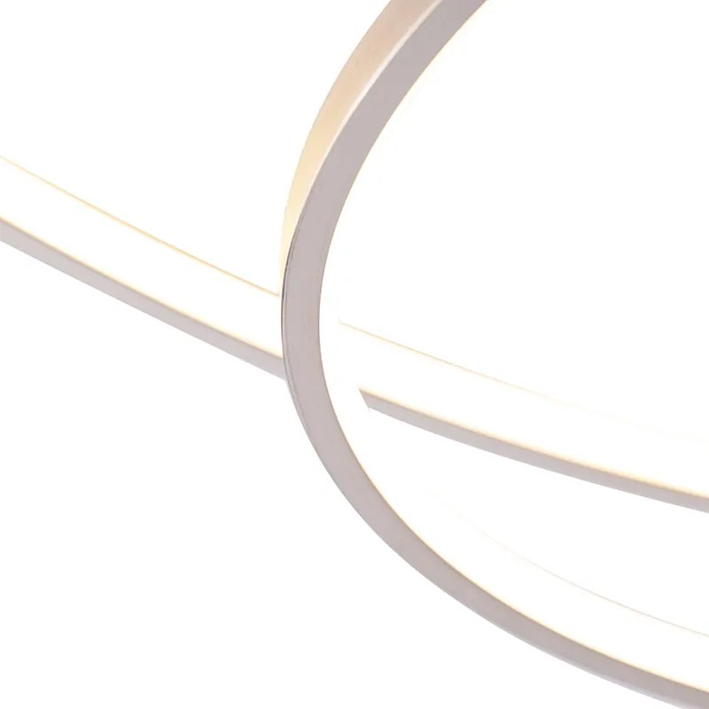 Lampa sufitowa stalowa 80 cm z LED o 3-stopniowej regulacji jasności - RowinDesignerski Oswietlenie wewnetrzne