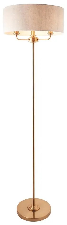 Endon 110724 - Lampa podłogowa HIGHCLERE 1xE14/40W/230V beżowy/mosiądz