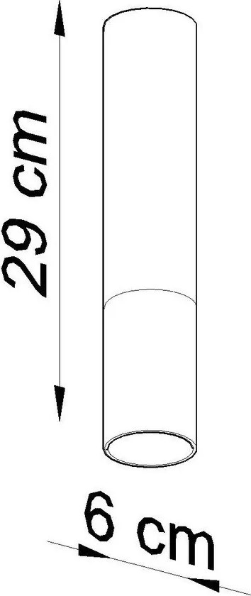 Metalowa lampa sufitowa w czarno-srebrnym kolorze ø 6 cm Longbot – Sollux