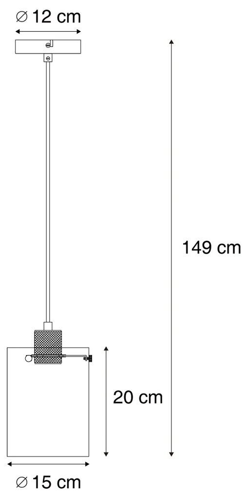 Designerska lampa wisząca czarna z przydymionym szkłem - Domo Oswietlenie wewnetrzne