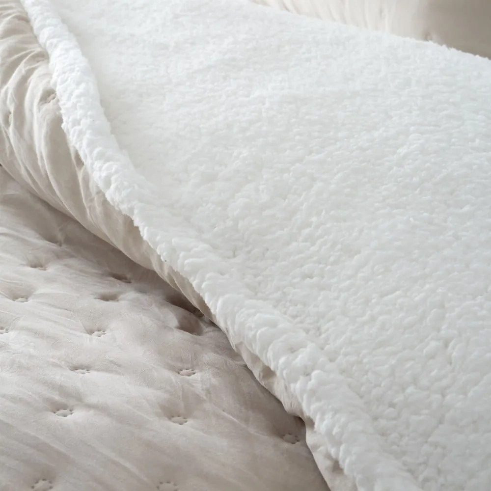 Kremowa pościel jednoosobowa z materiału sherpa 135x200 cm Cosy Nori – Catherine Lansfield