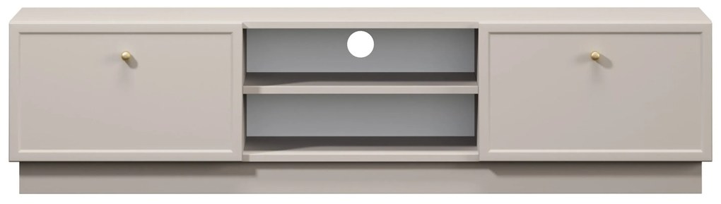 Szafka RTV Lorini 150 cm z szufladami - kaszmir / złote uchwyty