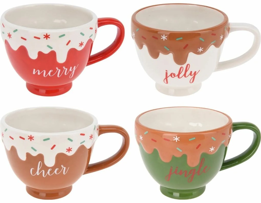 Zestaw 4 kubków ceramicznych Frosting 350 ml