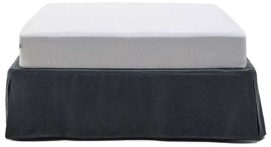Antracytowe tapicerowane łóżko jednoosobowe 90x200 cm Jaira – Kave Home