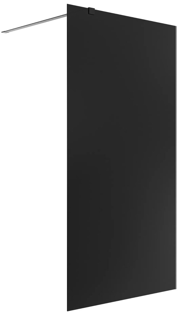 Ścianka prysznicowa WALK IN FIX czarna prostokątna 8 mm Molis Classic Black MASSI | rożne rozmiary : Kolor profili kabiny - złoty szczotkowany, Szerokość ścianki - 100 cm, Typ montażu - WALK in FIX (Do ściany)