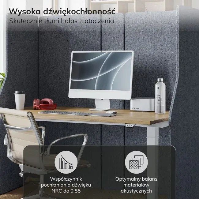 Parawan akustyczny SADIE Carbon Fog 260/145 cm