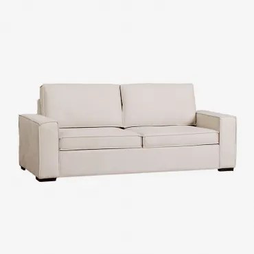 Sofa Rozkładana 3-osobowa Z Tkaniny Oleguer Tkaniny Beżowy Krem - Sklum