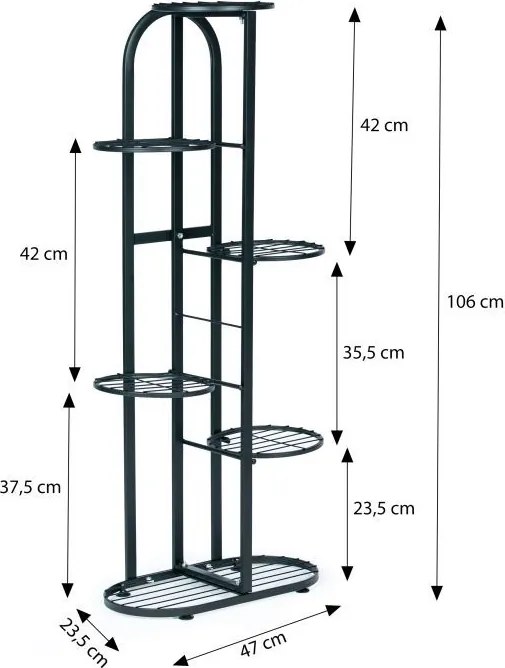 Kwietnik metalowy stojący Verdon 014 - stojak na kwiaty