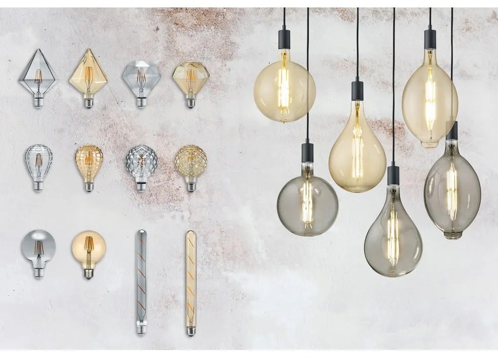 Żarówka LED/filamentowa z ciepłym światłem z gwintem E27, 6 W Globe – Trio