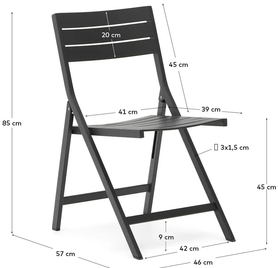 Czarne metalowe krzesło ogrodowe Torreta – Kave Home