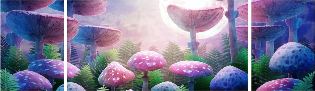Obraz - Grzyby w pełni księżyca, grafika (170x50 cm)