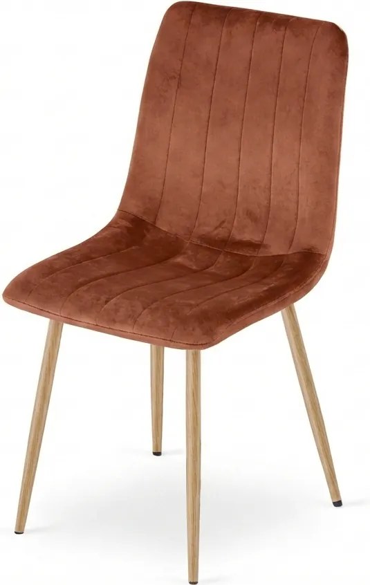 Kasztanowo brązowe aksamitne krzesło LAVA