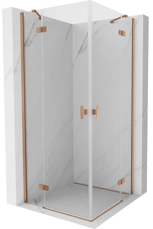 Mexen Mist-H Duo kabina prysznicowa uchylna 85 x 85 cm, transparent, miedź szczotkowana - 8A5-085L-085P-65-00