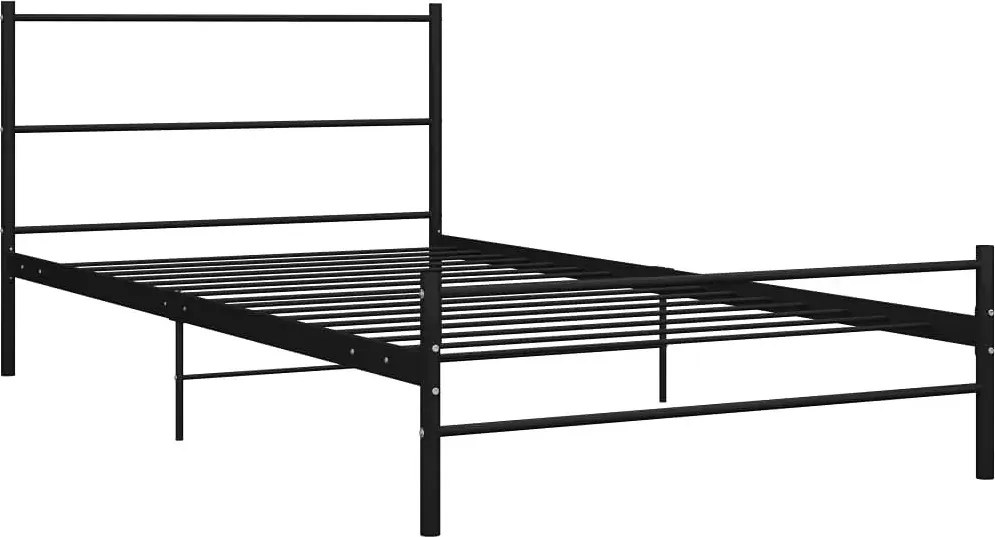 Czarne Metalowe Łóżko Pojedyncze 90X200 Cm 11 Kolorów E7-L61