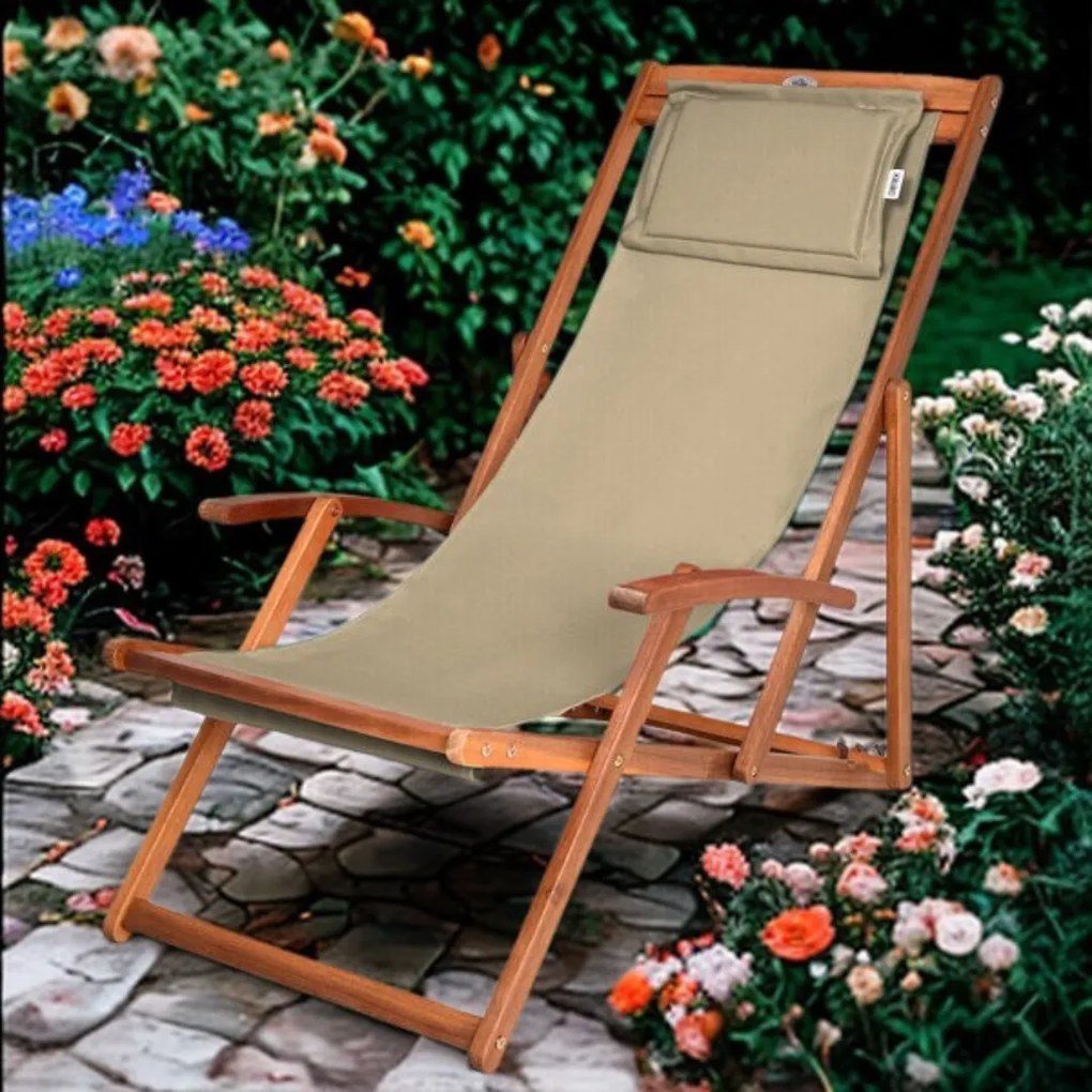 Leżak ogrodowy SIENA, 65x87x102cm, beżowa Jurhan