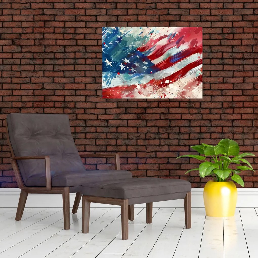Obraz na szkle - Flaga USA (70x50 cm)