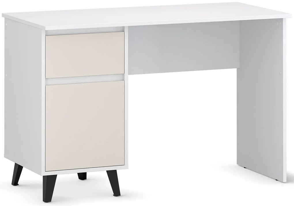 Biurko komputerowe z szafką i szufladą biały + kaszmir Z0-K66
