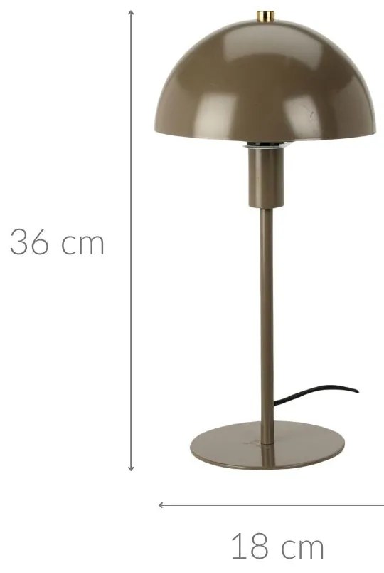 Metalowa lampka na stół, grzybek, 18 x 36 cm