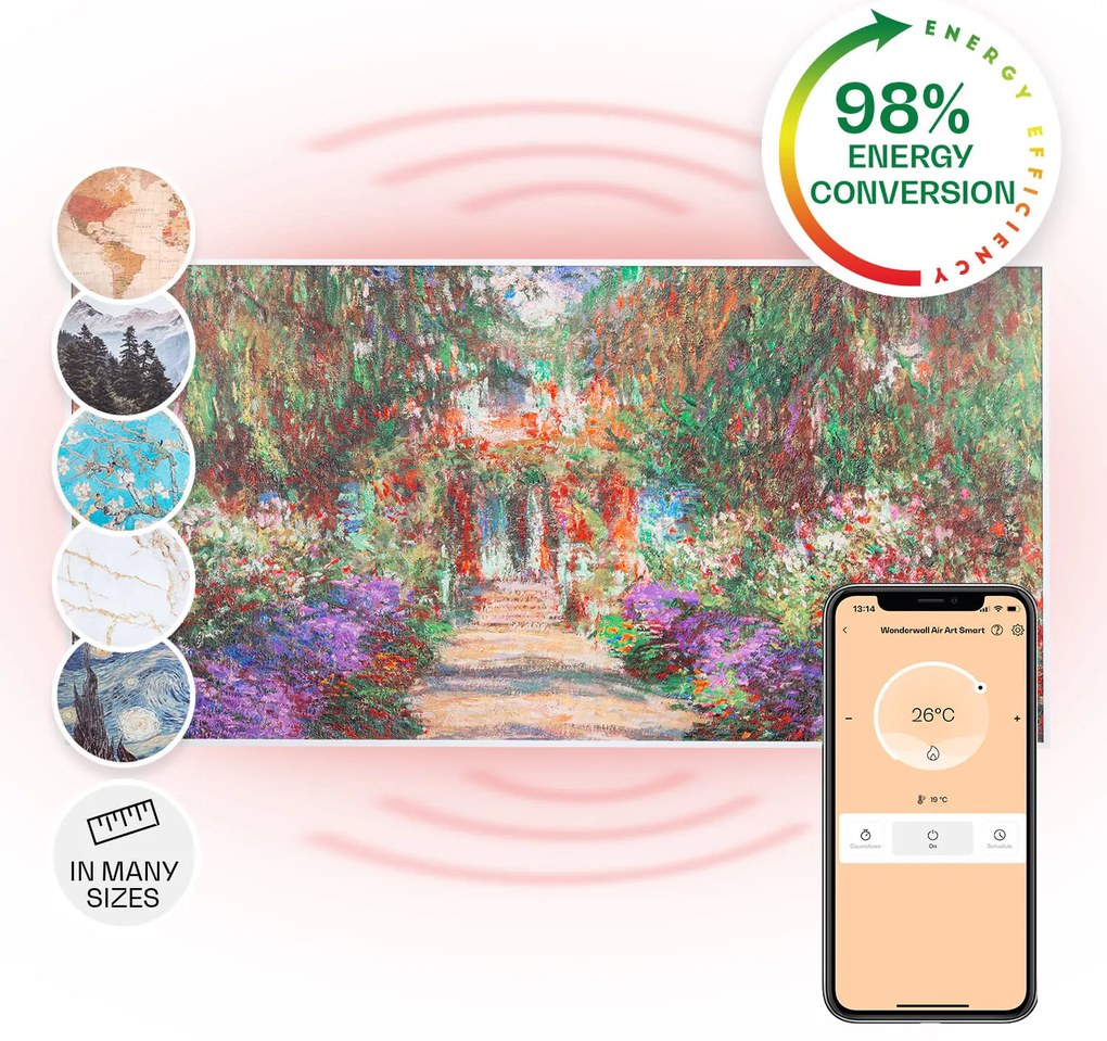 Klarstein Wonderwall Art Smart 700W 60x120cm Obraz na podczerwień Ogród
