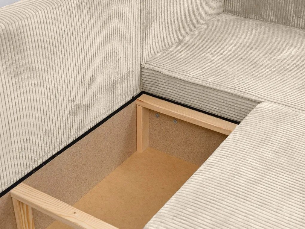 Rozkładana narożna sofa SMART COSARO kremowa, dwustronna + 2 poduszki GRATIS