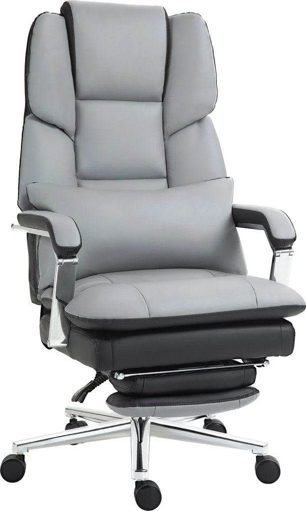 HOMCOM Krzesło Biurowe do Biurka Regulacja Wysokości Domowe Biuro Pianka Ciemnoszare | Aosom PL