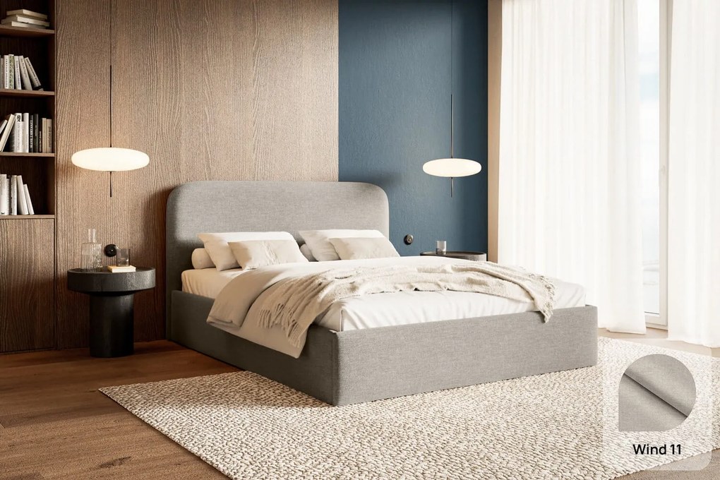Łóżko Pure 160x200, tkanina WIND 11, stelaż metalowy