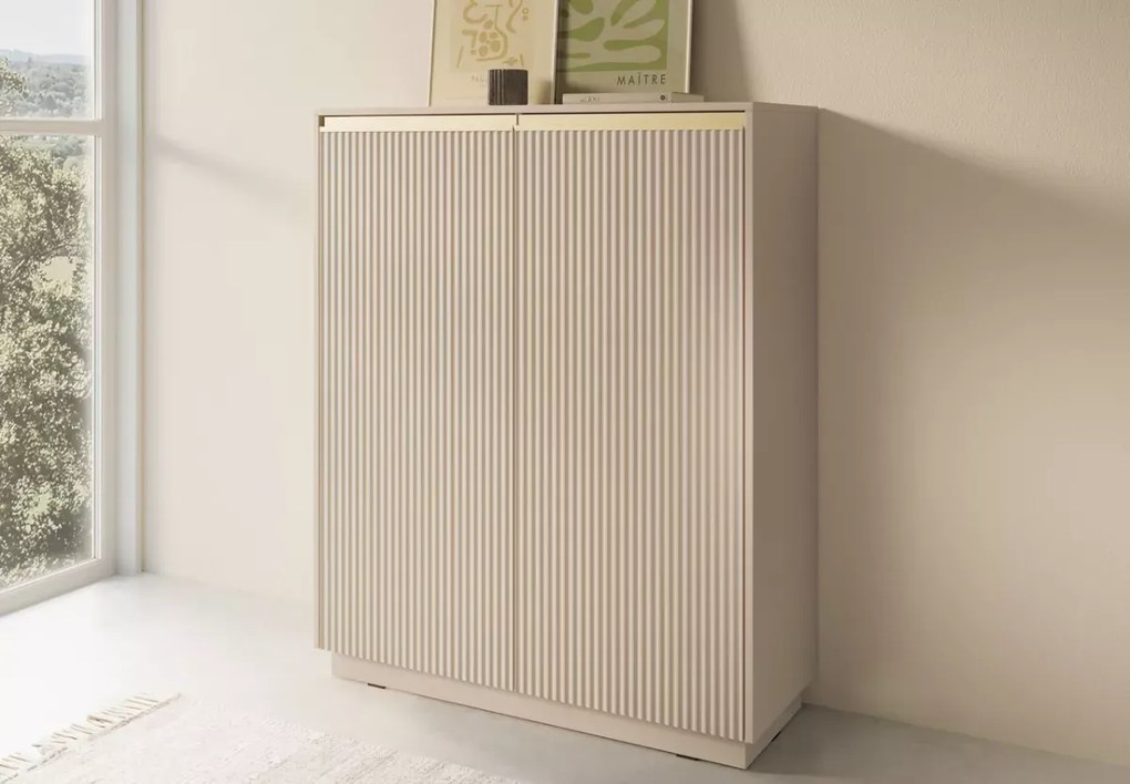 Komoda Miraza 2-drzwiowa MDF frezowany front nowoczesna salon