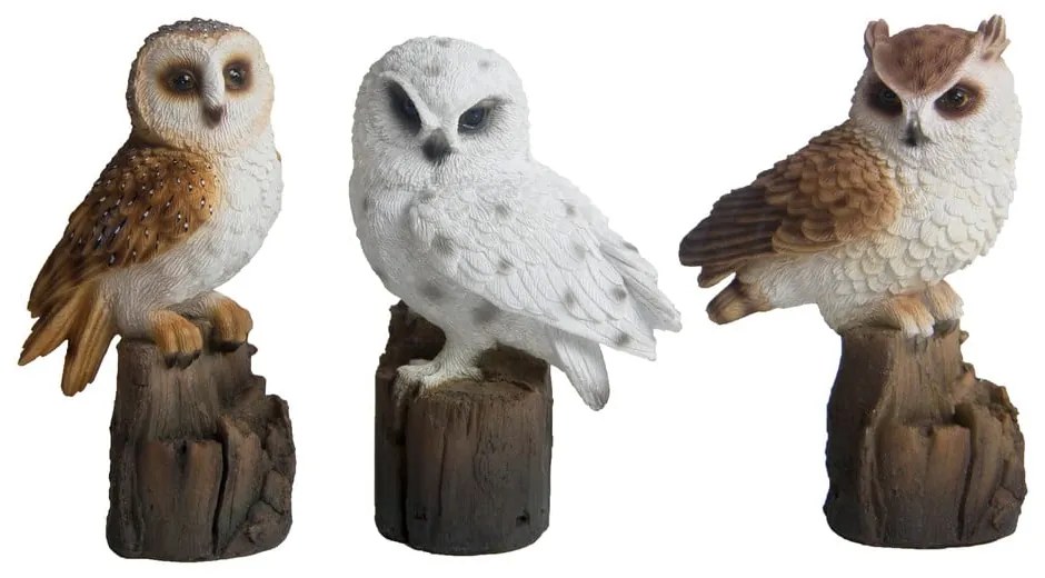 Figurki ogrodowe z żywicy polimerowej zestaw 3 szt. Owl – Esschert Design