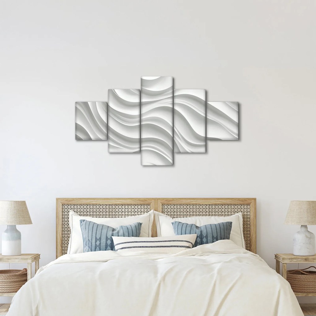 Obraz - 3D białe fale (125x70 cm)