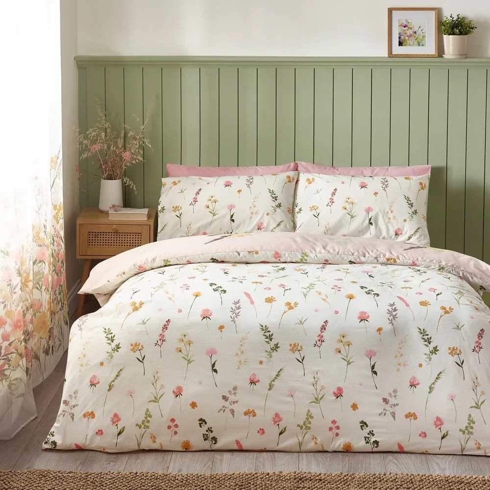 Różowa pościel dwuosobowa 200x200 cm Countryside Floral – Catherine Lansfield